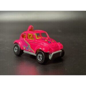 Hot Wheels VW Baja Bug Beetle 1/64 Real Riders Pink Mattel Vintage Die-Cast